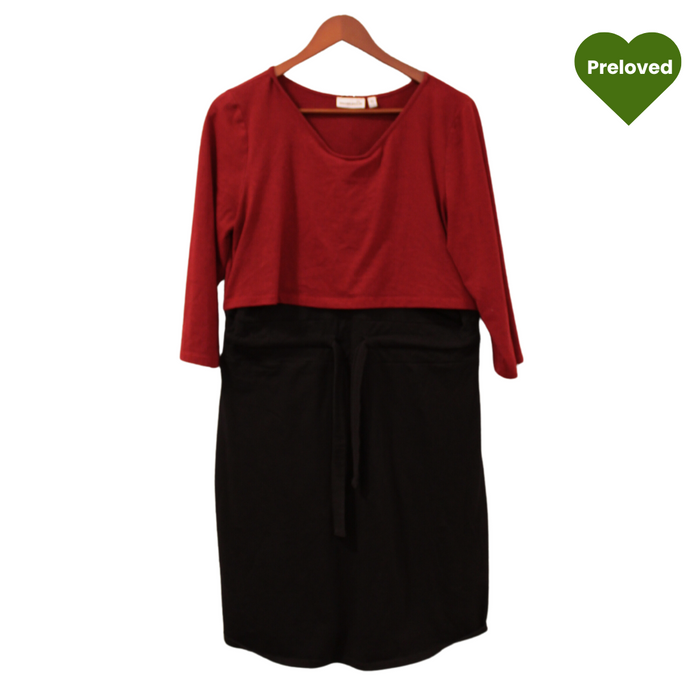 Momzelle Black & Red Nursing Dress (Small, XLarge) ♡ Preloved