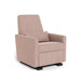 Monte design grano glider recliner espresso base blush cotton linen pale pink