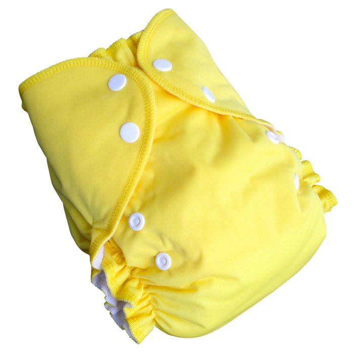 amp one size duo cloth diaper lemon yellow