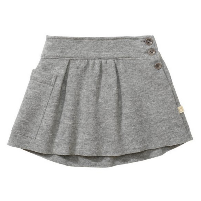 Organic Boiled Wool Skirt | Grey